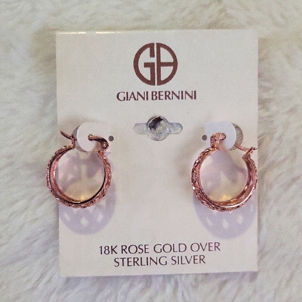 Giani Bernini 18K Rose Gold Sterling Silver Earrings - Picture 3 of 3